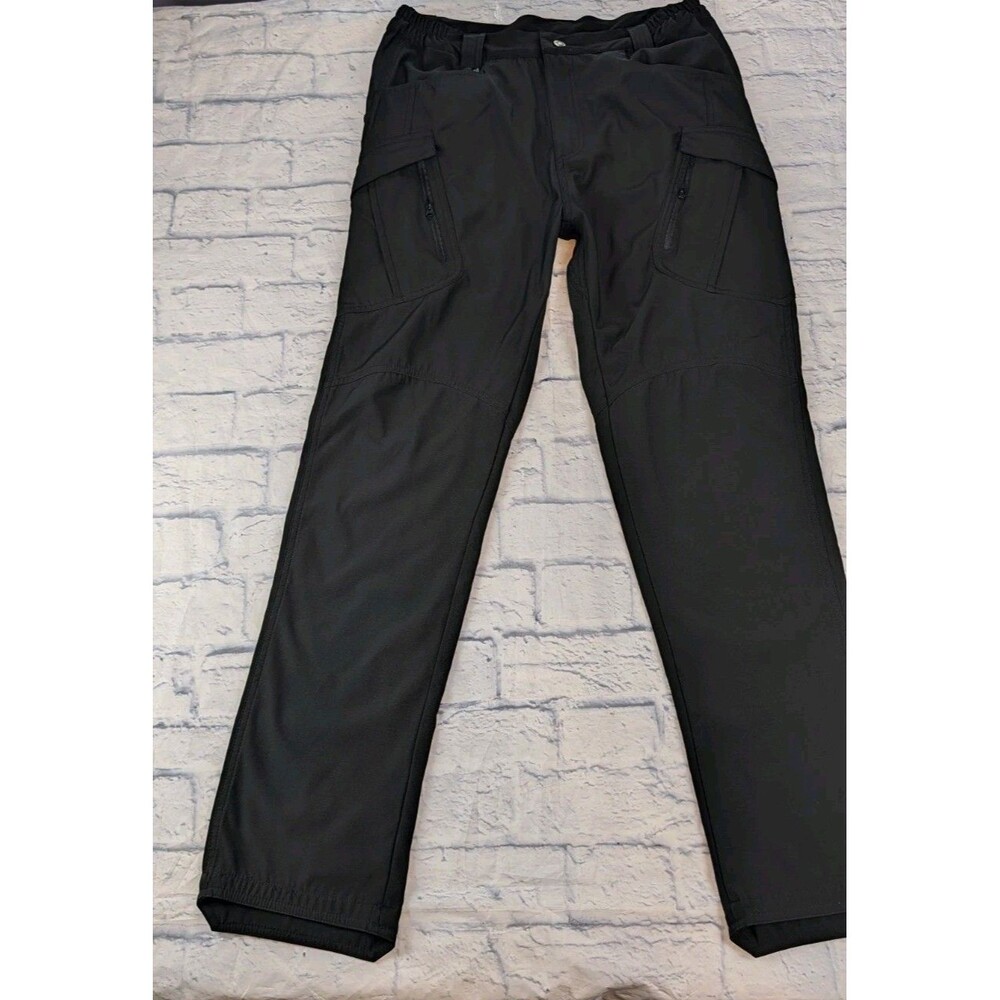 Tactical Series Men's Size Large Black Cargo Pants Utility Pockets Clips And Zip
